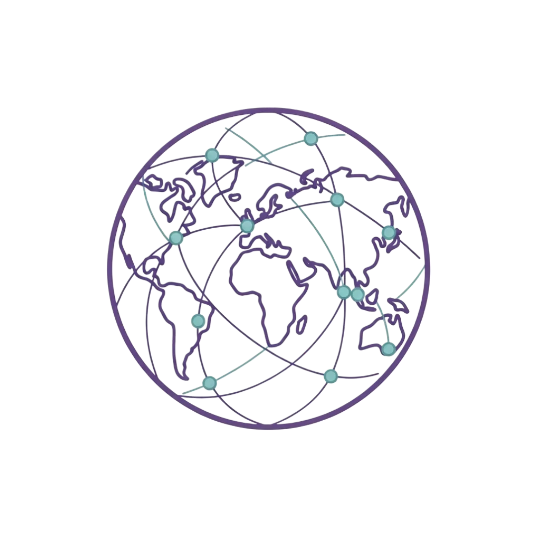 Global scientific network icon